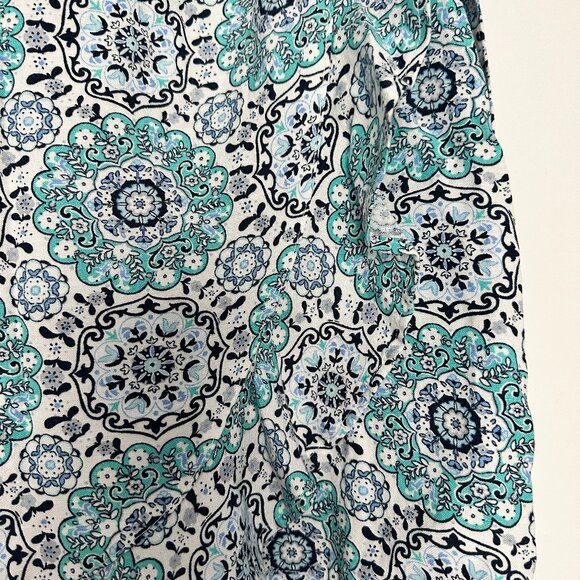 LOFT| Paisley Ruffle Wrap Skirt | Blue | Size: 6 - Picture 2 of 10